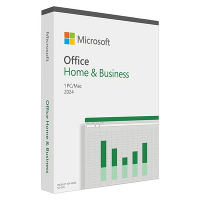 Licencia Física Office Microsoft Home and Business 2024 Formato de entrega caja física Licencia Perpetua 1 dispositivo. Incluye Word, Excel, PowerPoint y Outlook, Producto para Empresas