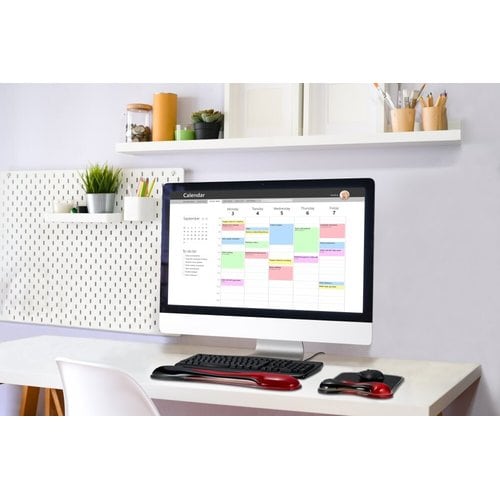 Kit Reposañmuñecas Duo Gel Kensington K50036WW | Para Teclado + Mouse | Gel con Canal de Ventilación | Resistente a Humedad | Rojo/Negro | SKU K50036WW