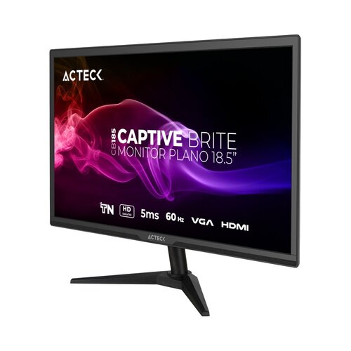 Monitor Acteck Captive Brite CB186 de 18.5", LED, HD, HDMI, 1 año de garantía