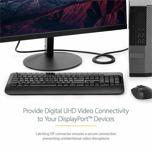 Cable de 2 metros Certificado DisplayPort 1.2 4k con Cierre de Seguridad