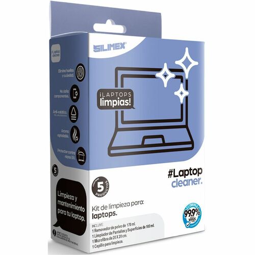 Silimex Kit de limpieza para Portátil, Antibacteriano, Resistente al polvo, Resistente a grasa, Anti Estática