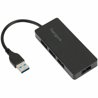 Concentrador HUB de 4 puertos USB, Windows y Mac, Negro