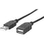 Cable Extensión USB 2.0 Manhattan 338653 | USB-A Macho a USB-A Hembra | 1.8 m | 480 Mbps | Para Receptor Inalámbrico, Webcam y Dongle | Negro | Garantía de por Vida | SKU 338653