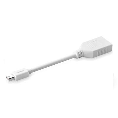 Adaptador Mini DisplayPort a DisplayPort UGREEN 10445 | 15cm | Thunderbolt 2 | DP 1.2 | 4K @ 60Hz | MacBook Pro / iMac / Surface Pro / ThinkPad | Blanco | SKU 10445