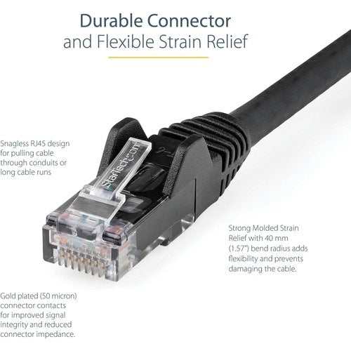 Cable Ethernet, Cat6, StarTech, 3m, Negro, 10Gbit/s