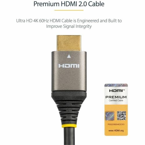 Cable HDMI 2.0 Certificado Premium, 1M, HD, 4K, 60Hz