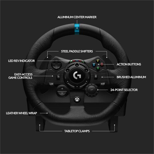 Volante + Pedales Logitech G923 TrueForce Alámbrico USB Negro para Xbox