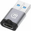 Adaptador USB-C V3.2 Gen1, AM-CH, 5Gbps 3A, Níquel Contacto, Negro, Gris