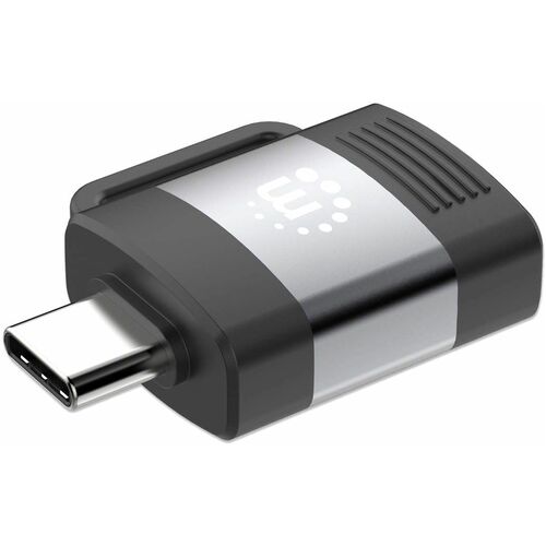 Adaptador USB-C a USB-A Manhattan 356312 | USB 3.2 Gen 1 | 5 Gbps | 3A | Aluminio | Para Conectar Accesorios USB-A a Puerto USB-C | Negro/Gris | SKU 356312