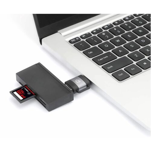 Adaptador USB-C a USB-A Manhattan 356312 | USB 3.2 Gen 1 | 5 Gbps | 3A | Aluminio | Para Conectar Accesorios USB-A a Puerto USB-C | Negro/Gris | SKU 356312