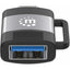 Adaptador USB-C a USB-A Manhattan 356312 | USB 3.2 Gen 1 | 5 Gbps | 3A | Aluminio | Para Conectar Accesorios USB-A a Puerto USB-C | Negro/Gris | SKU 356312
