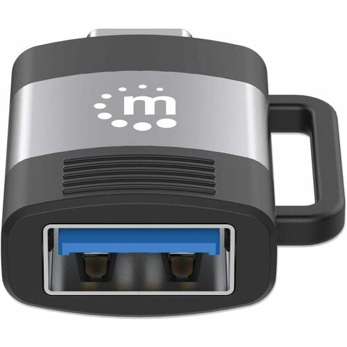 Adaptador USB-C a USB-A Manhattan 356312 | USB 3.2 Gen 1 | 5 Gbps | 3A | Aluminio | Para Conectar Accesorios USB-A a Puerto USB-C | Negro/Gris | SKU 356312