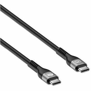 Cable USB-C a USB-C Manhattan, 2m, 240W, USB PD 3.1 EPR, 480 Mbps, Negro
