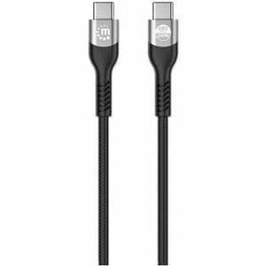 Cable USB-C a USB-C Manhattan, 2m, 240W, USB PD 3.1 EPR, 480 Mbps, Negro