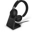 Jabra Auriculares Evolve2 65Link380a MS Stereo Stand Black. Certificada con Microsoft Teams, con conexión USB-A , inlcuye base de carga