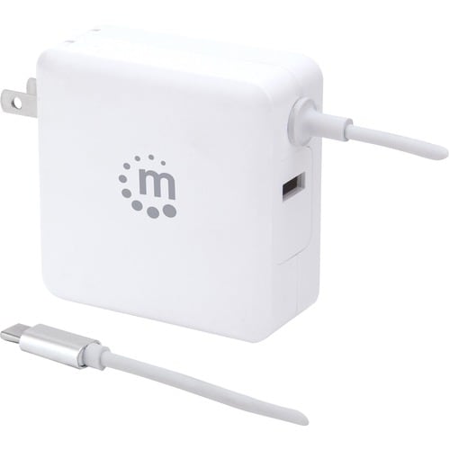 Cargador de energía PD con cable USB-C integrado, 60 W, Manhattan