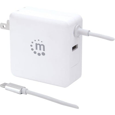 Cargador de energía PD con cable USB-C integrado, 60 W, Manhattan