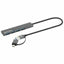 Hub USB Manhattan 181006 | 4 Puertos USB-A 3.2 Gen 1 | Conector USB-A a USB-C Incluido | 5 Gbps | Para Laptop y MacBook | SKU 181006