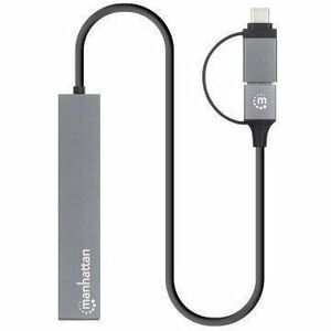 Hub USB Manhattan 181006 | 4 Puertos USB-A 3.2 Gen 1 | Conector USB-A a USB-C Incluido | 5 Gbps | Para Laptop y MacBook | SKU 181006