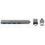Hub USB Manhattan 181006 | 4 Puertos USB-A 3.2 Gen 1 | Conector USB-A a USB-C Incluido | 5 Gbps | Para Laptop y MacBook | SKU 181006