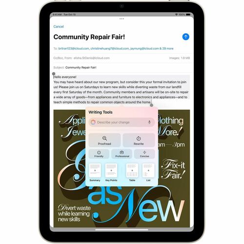 Tableta Apple iPad mini (2024) A2993, 8.3 pulgadas, procesador Apple A17 Pro, 8GB RAM, almacenamiento 256GB, iPadOS, WiFi, Bluetooth, 1 año de garantía