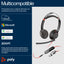 Headset Poly modelo Blackwire 5220 Sonido Stereo conector USB-C + Plug de 3.5 mm + adaptador de USB-C a USB-A