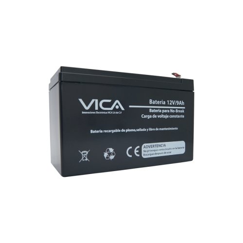Batería de Reemplazo VICA 12V / 9Ah | Para No-Break y UPS 500-1000 VA | Plomo-Ácido Sellada | Terminales F1/F2 | Libre de Mantenimiento | 2.5 kg | SKU 12V/9AH