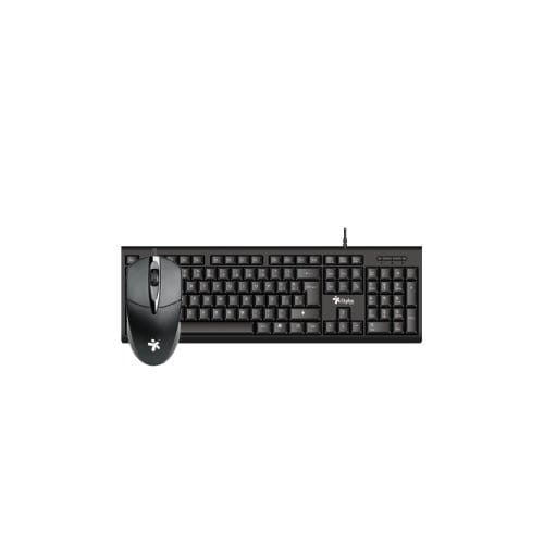 Teclado y ratón Stylos MAT1, Cable USB, Negro, Español