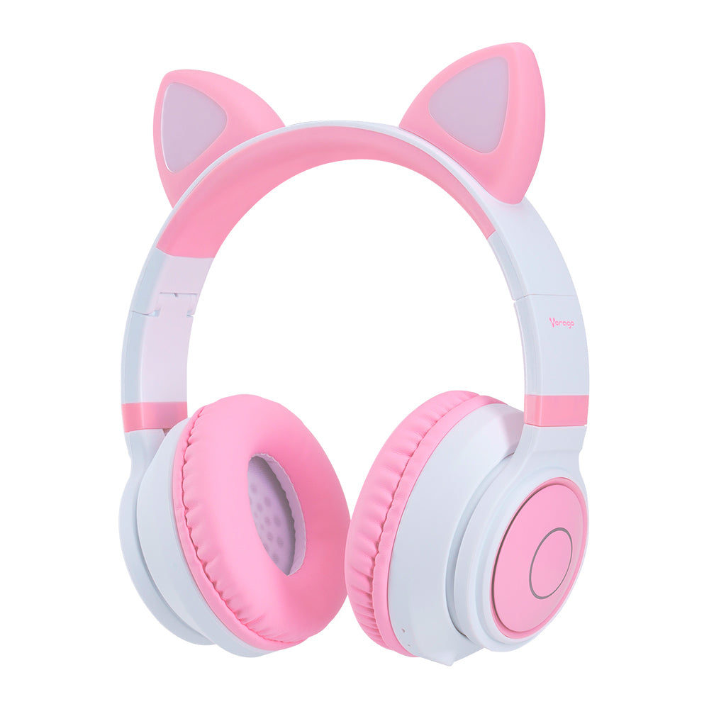 VORAGO DIADEMA HPB-300K BLUETOOTH/3.5M M ROSA/BLANCO KITTEN RGB 6HRS