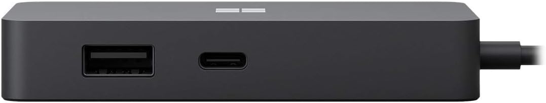 Base de conexión MICROSOFT para Notebook/Tableta/Monitor - 2 x puertos USB - USB tipo-C - Red (RJ-45) - HDMI - VGA - Cableado, negro