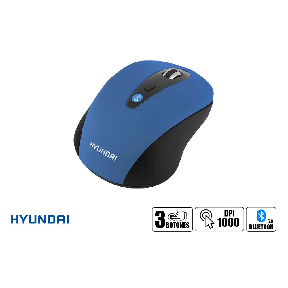 Mouse óptico HTBTMB Hyundai, Inalámbrico, Bluetooth, Azul