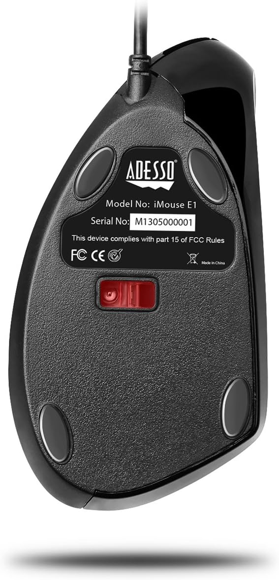 Mouse ergonómico iMouse E1 Vertical Adesso, Iluminado, USB