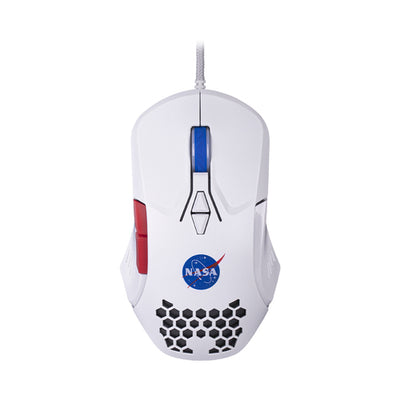 Mouse gamer NASA TechZone, RGB, Blanco