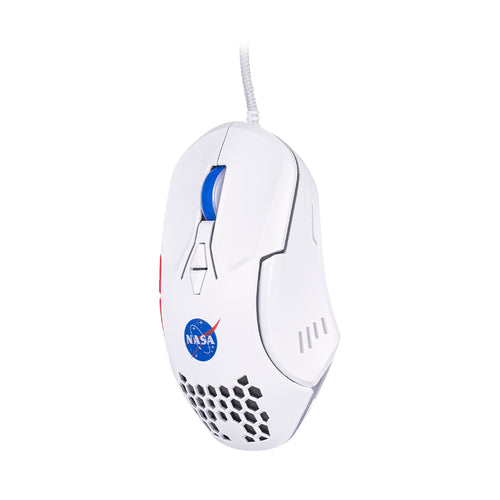 Mouse gamer NASA TechZone, RGB, Blanco