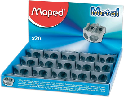 Sacapuntas Maped metálico 2 orificios - caja con 20 piezas