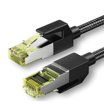 Cable Ethernet Cat7 F/FTP UGREEN 2m | Doble Blindaje | OFC 30AWG Cobre Libre Oxígeno | 10Gbps 600MHz | Malla Nylon 10K Ciclos | RJ45 Gold | Gaming NAS Rack | SKU 80423