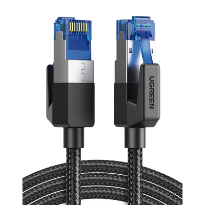 Cable Ethernet Cat8 CLASS F/FTP Redondo con Malla de Nylon 1 Metro (3.28 Pies)