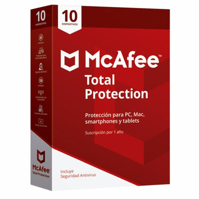 McAfee Total Protection, DVD, 10 Dispositivos, 1 Año