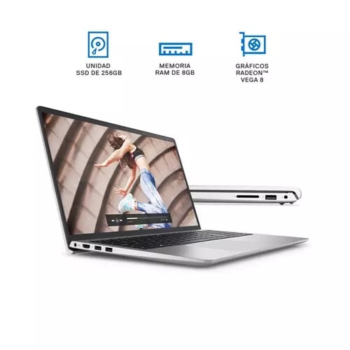 Laptop para Hogar Dell Inspiron 3000, AMD Ryzen 5 3450U, 8GB RAM, SSD 256GB, Windows 11 Home, 1 año de garantía