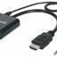 Convertidor HDMI a VGA + Audio 3.5mm Manhattan 151559 | 1080p | Activo | Para Conectar Laptop HDMI a Proyector o Monitor VGA Heredado | SKU 151559