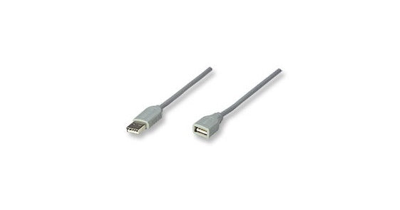 Cable de Extensión USB-A Macho a USB-A Hembra Manhattan, 4.5m, USB 1.1, 12 Mbps, Gris
