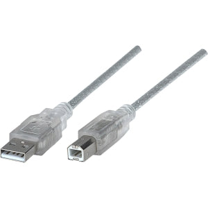 Cable Manhattan USB A-B v2.0 1.8m plata marca Manhattan