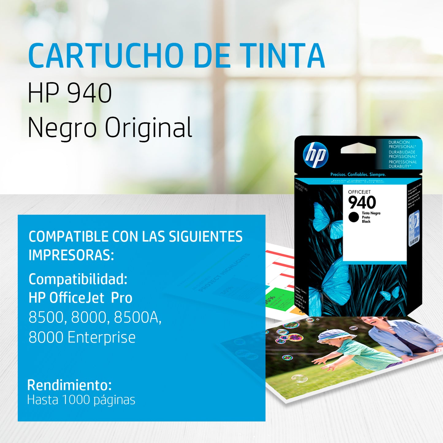 C4902AL Cartucho de tinta HP 940 negra Original - Fecha de empaque 2017