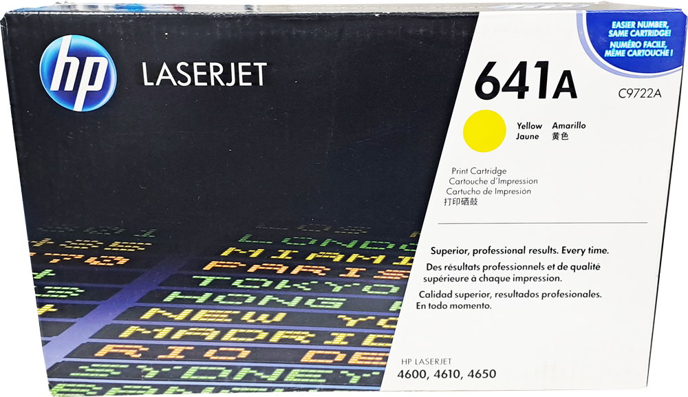 C9722A Tóner HP Laserjet 641A, Amarillo Original (ÚLTIMAS TRES PIEZAS)
