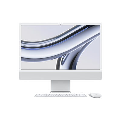 Apple iMac 24" 4.5K MQRJ3E/A Chip M3, CPU8, GPU10, 8GB RAM, 256GB SSD, Plata