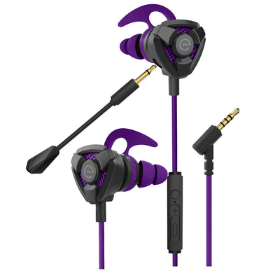 Audífonos con micrófono desmontable Perfect Choice, Negro/Morado