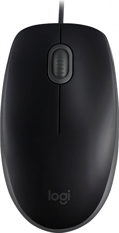 Logitech M110 Mouse USB Tipo A, Óptico, 3 Botón(es), Negro, Cable, 1000 dpi, Rueda de desplazamiento, Simétrico