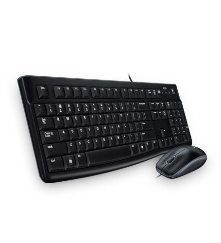 Teclado y ratón MK120 Logitech, Alámbrico, USB, Negro