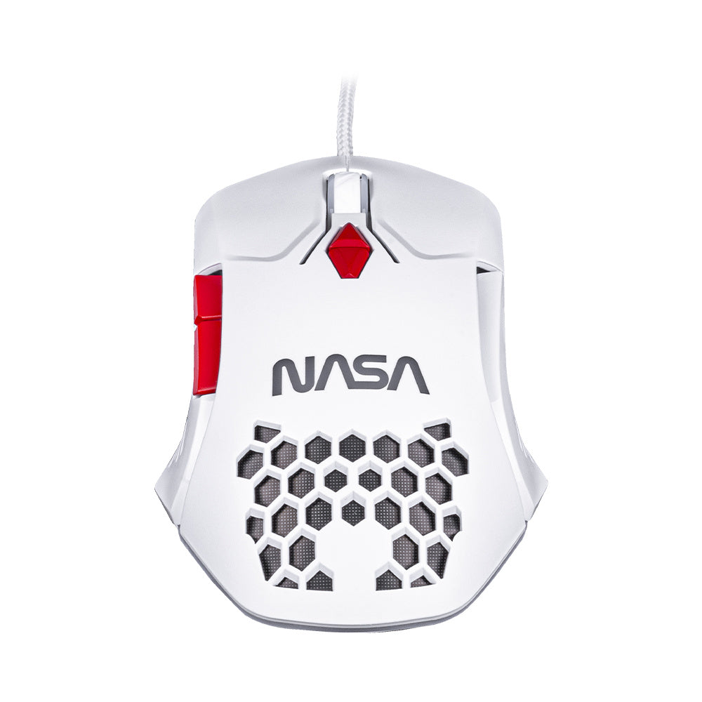 Mouse gamer Nasa Ns-Gm04 Techzone, Alámbrico, RGB, Blanco