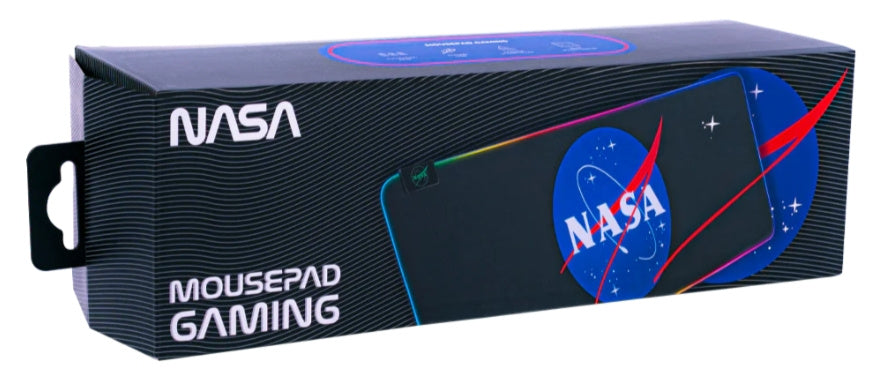 Mousepad RGB NASA NS-GMSX5 Techzone, Base antideslizante, 14 modos de iluminación, Negro